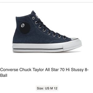 Stockx verified Stussy x Converse 8-Ball size 12 men’s